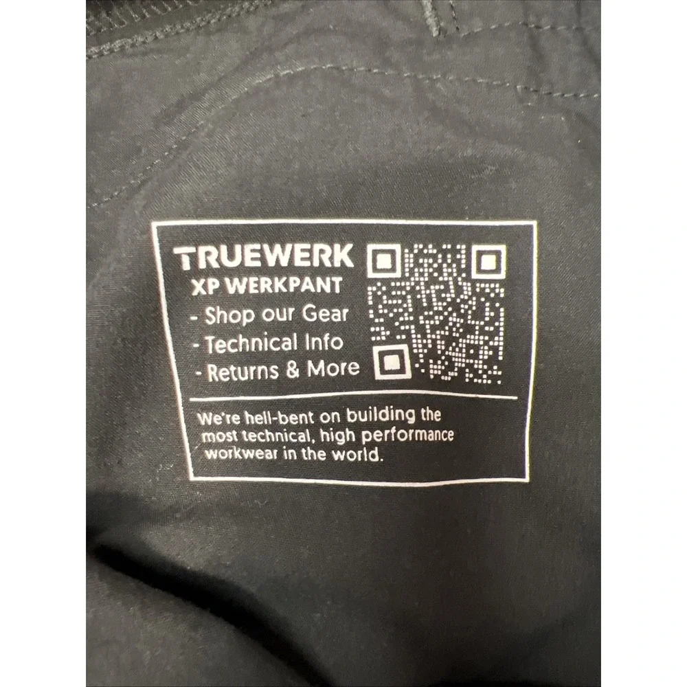 TrueWerk XP WerkPant 46x30 Black Knee Pads FlexWaist DWR Work Tactical Pants